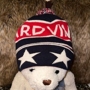 Vineyard Vines OS All American Navy White Red Pom Pom Knit Winter Ski Hat